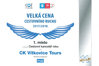 Podle veřejnosti je CK Vítkovice Tours nejlepší cestovní kanceláří v ČR